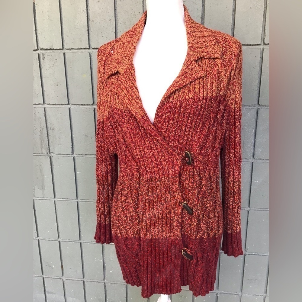 Jones New York Sport Cotton Blend Knit Multi Color Jacket Size XPL.